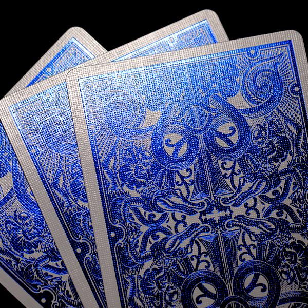 Blue Metallic Gatorbacks by David Blaine playing cards